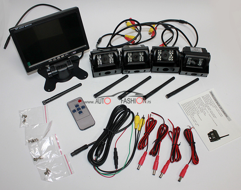 Monitor set sa 4 bežične kamere 12V-24V