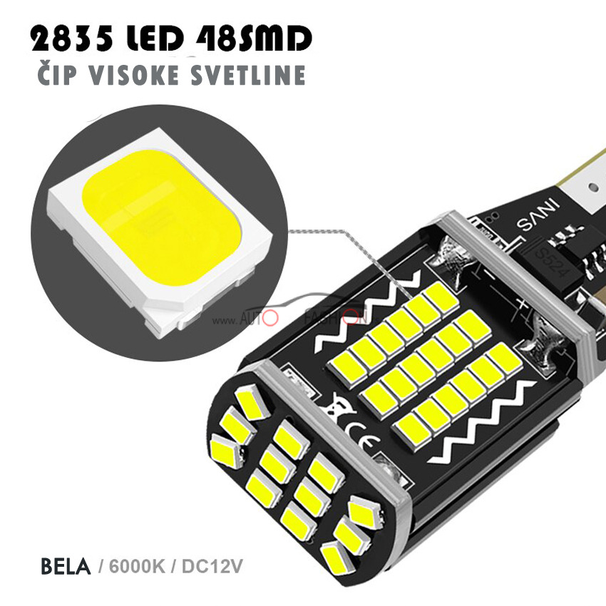 LED sijalica T15 48 dioda CANBUS – WY16W par